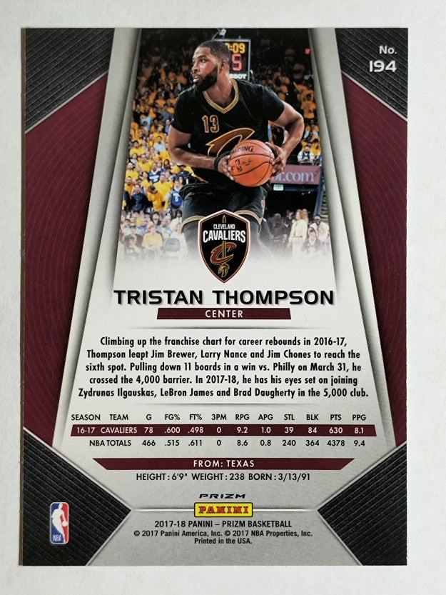 2017-18 Panini Prizm Prizms Fast Break #194 Tristan Thompson