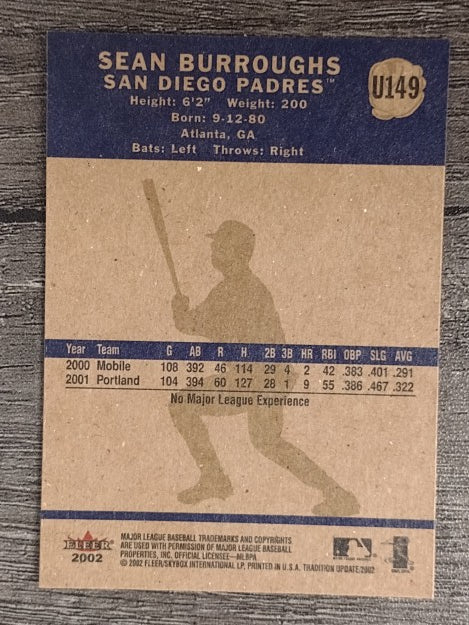 2002 Fleer Tradition Update #U149 Sean Burroughs
