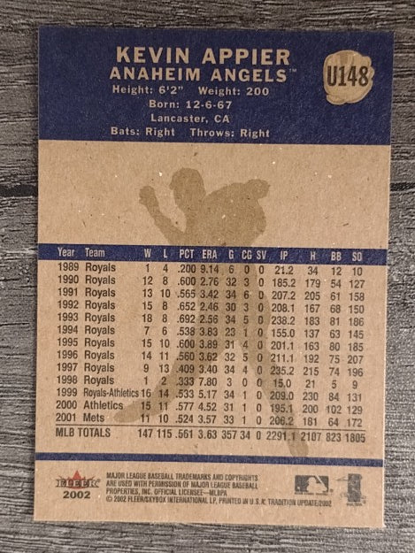 2002 Fleer Tradition Update #U148 Kevin Appier