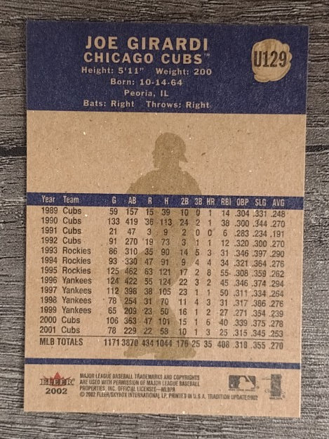 2002 Fleer Tradition Update #U129 Joe Girardi