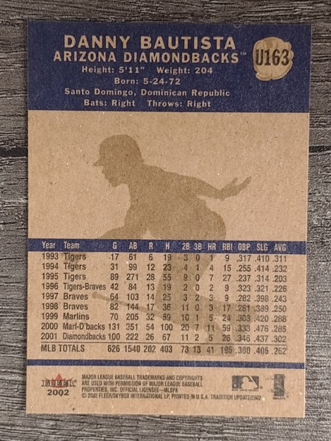 2002 Fleer Tradition Update #U163 Danny Bautista