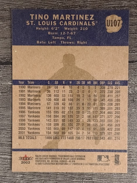 2002 Fleer Tradition Update #U107 Tino Martinez