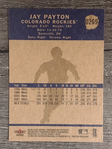 2002 Fleer Tradition Update #U269 Jay Payton