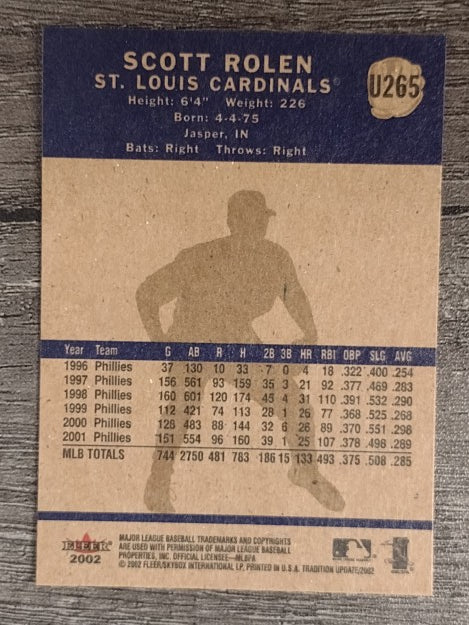 2002 Fleer Tradition Update #U265 Scott Rolen