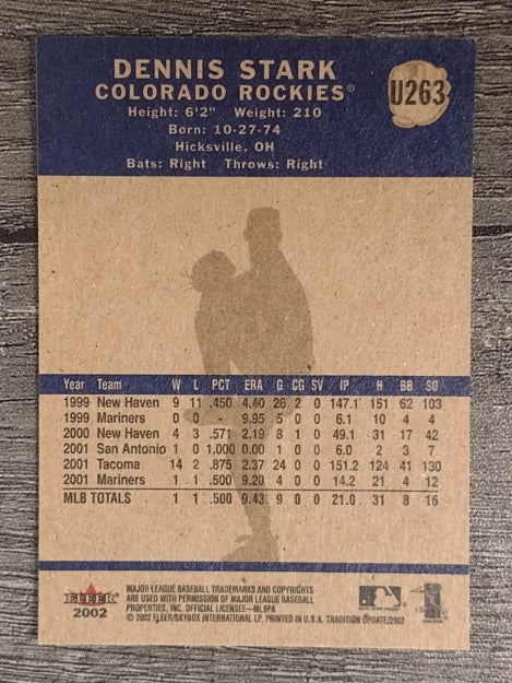2002 Fleer Tradition Update #U263 Dennis Stark