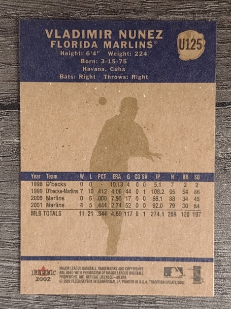2002 Fleer Tradition Update #U125 Vladimir Nunez