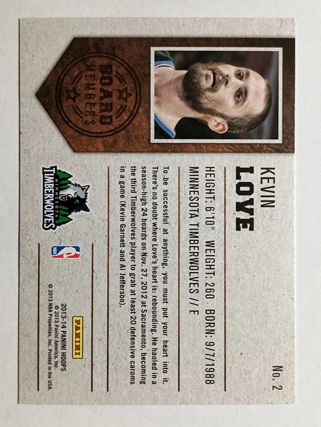 2013-14 Hoops Board Members #2 Kevin Love