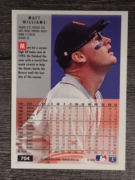 1994 Fleer #704 Matt Williams