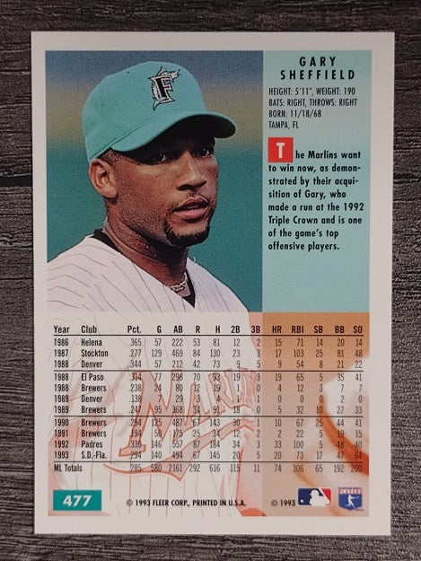 1994 Fleer #477 Gary Sheffield