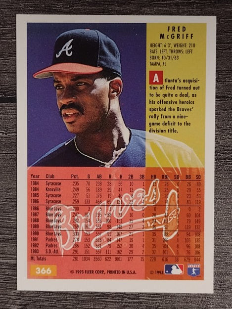 1994 Fleer #366 Fred McGriff