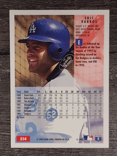 1994 Fleer #514 Eric Karros