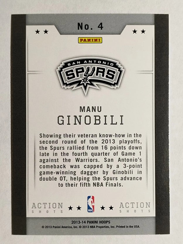 2013-14 Hoops Action Shots #4 Manu Ginobili