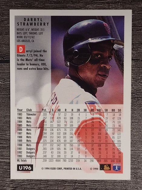 1994 Fleer Update #U196 Darryl Strawberry