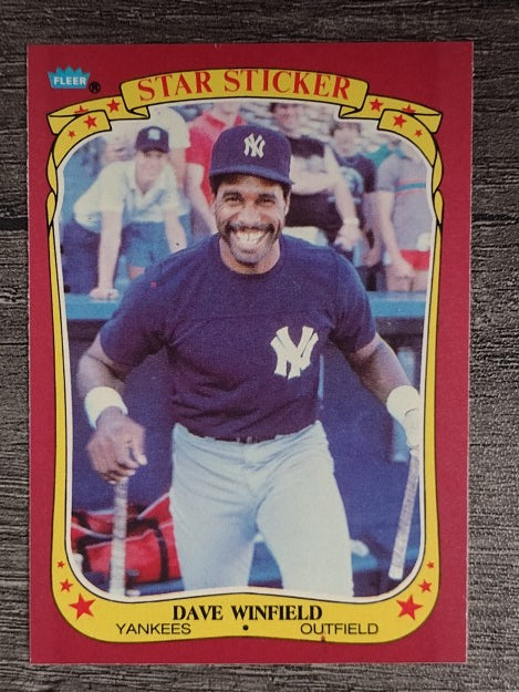 1986 Fleer Star Stickers #130 Dave Winfield