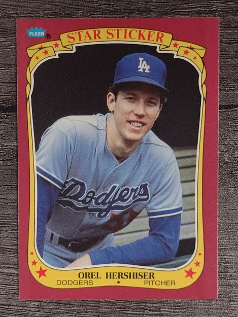 1986 Fleer Star Stickers #58 Orel Hershiser