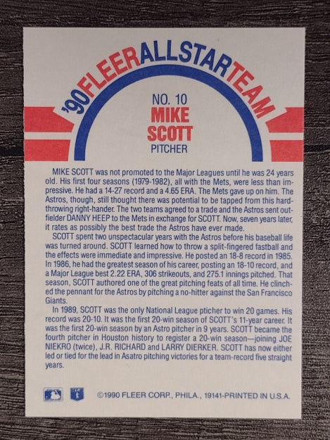 1990 Fleer All-Stars #10 Mike Scott