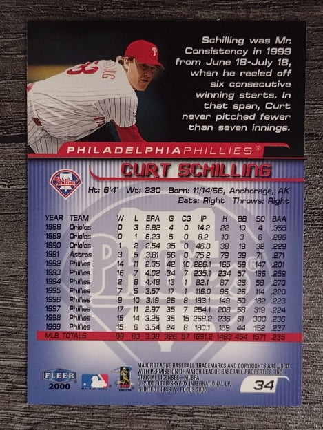 2000 Fleer Focus #34 Curt Schilling