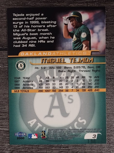 2000 Fleer Focus #3 Miguel Tejada