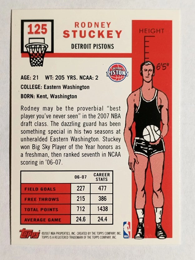 2007-08 Topps 1957-58 Variations #125 Rodney Stuckey