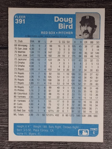 1984 Fleer #391 Doug Bird