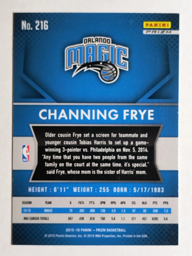2015-16 Panini Prizm Prizms Red White Blue #216 Channing Frye
