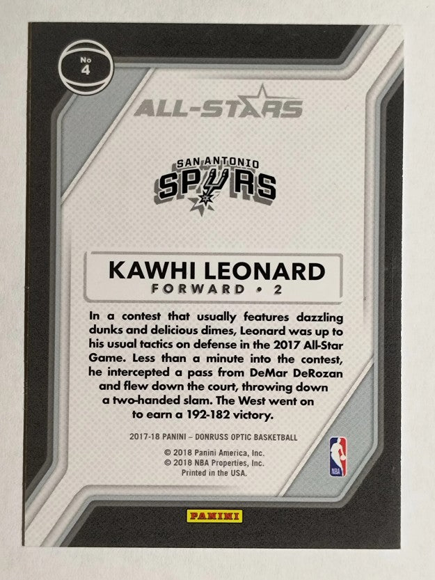 2017-18 Donruss Optic All Stars #4 Kawhi Leonard