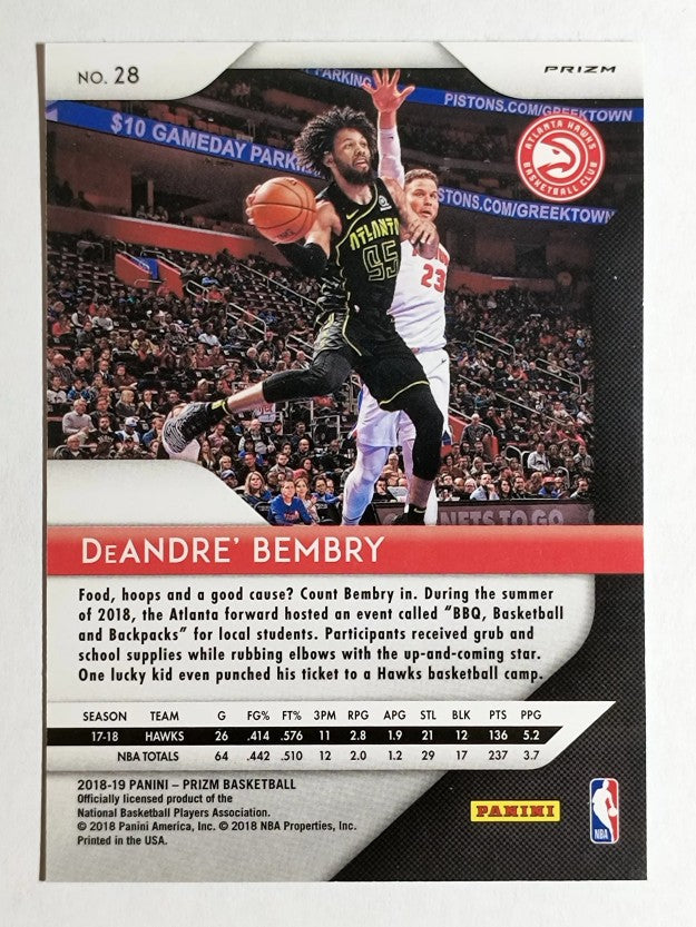 2018-19 Panini Prizm Prizms Green #28 DeAndre' Bembry