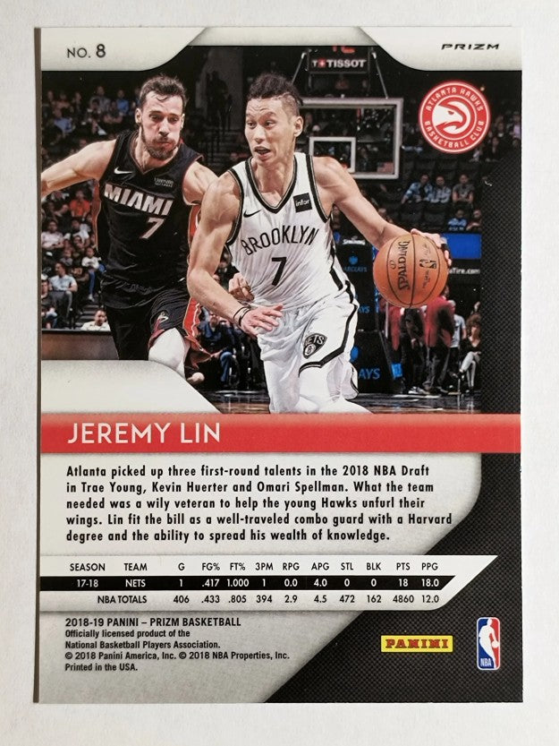 2018-19 Panini Prizm Prizms Green #8 Jeremy Lin