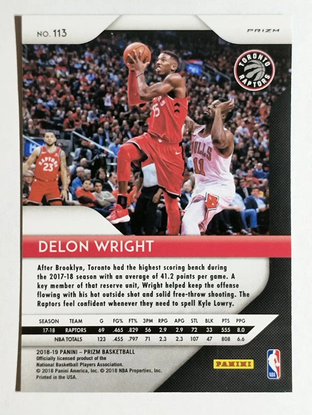 2018-19 Panini Prizm Prizms Green #113 Delon Wright