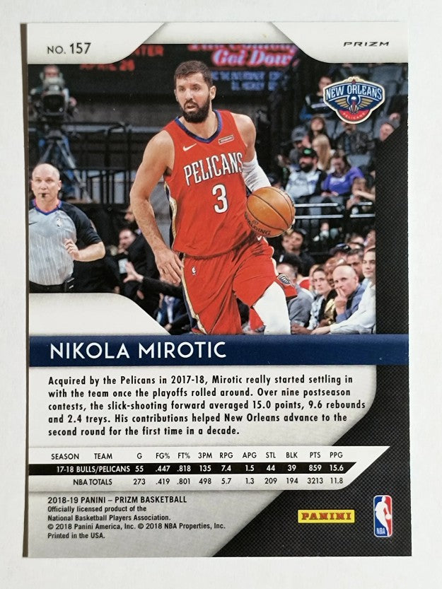 2018-19 Panini Prizm Prizms Green #157 Nikola Mirotic