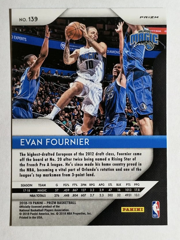 2018-19 Panini Prizm Prizms Green #139 Evan Fournier