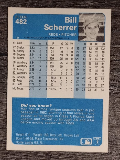 1984 Fleer #482 Bill Scherrer
