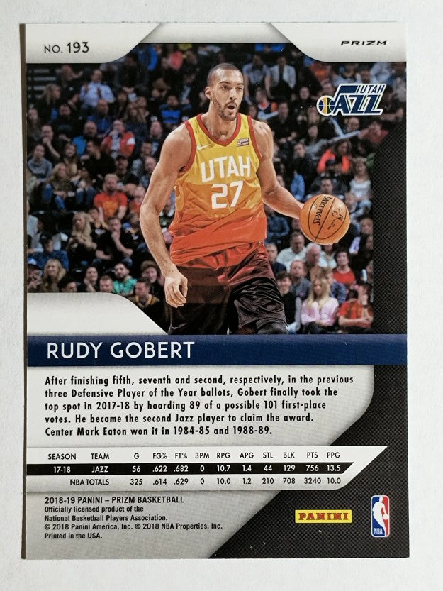 2018-19 Panini Prizm Prizms Green #193 Rudy Gobert