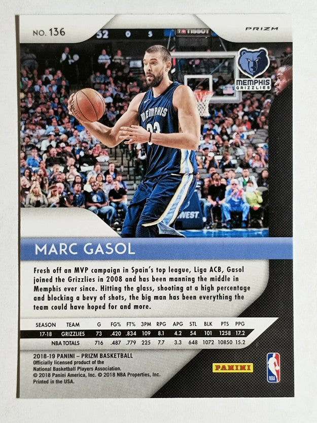 2018-19 Panini Prizm Prizms Green #136 Marc Gasol