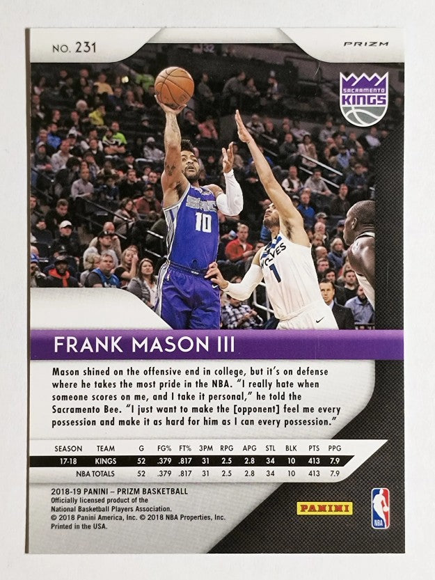 2018-19 Panini Prizm Prizms Green #231 Frank Mason III