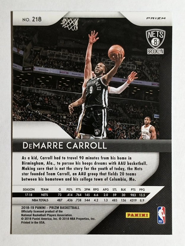 2018-19 Panini Prizm Prizms Green #218 DeMarre Carroll