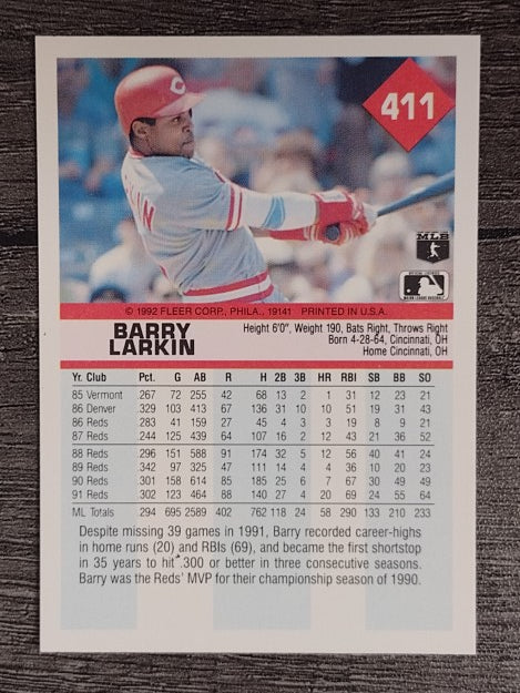 1992 Fleer #411 Barry Larkin