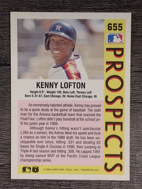 1992 Fleer #655 Kenny Lofton MLP