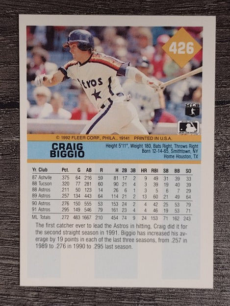 1992 Fleer #426 Craig Biggio