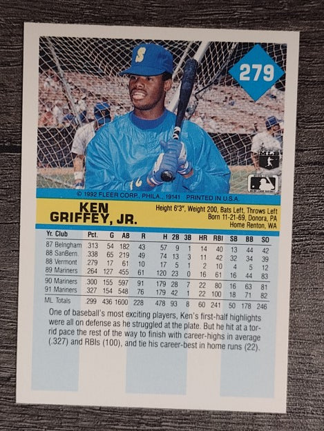 1992 Fleer #279 Ken Griffey Jr.