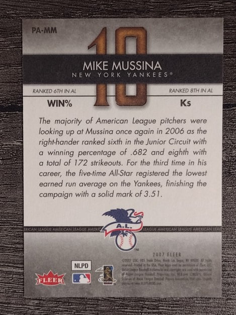 2007 Fleer Perfect 10 #MM Mike Mussina