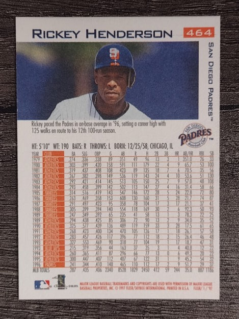 1997 Fleer #464 Rickey Henderson