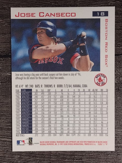1997 Fleer #18 Jose Canseco