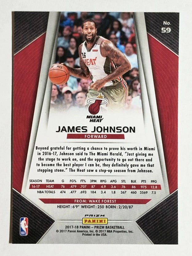 2017-18 Panini Prizm Prizms Red White and Blue #59 James Johnson