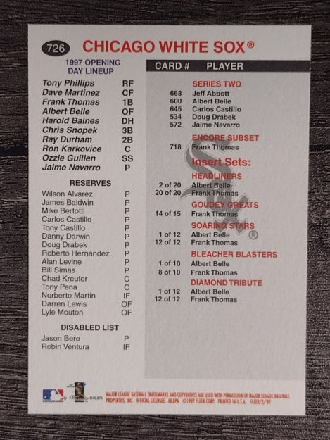 1997 Fleer #726 Frank Thomas CL
