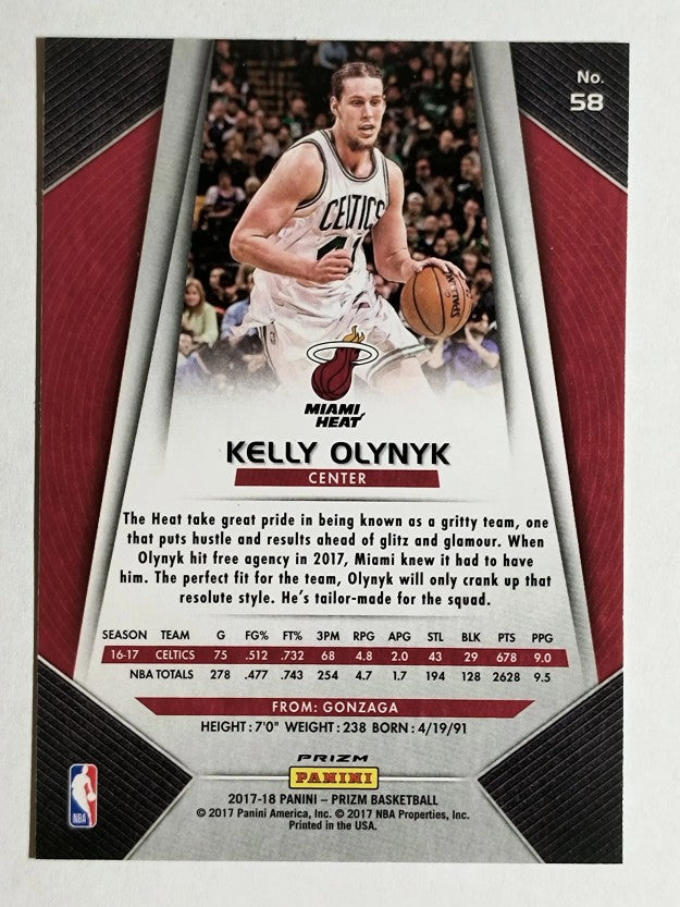 2017-18 Panini Prizm Prizms Red White and Blue #58 Kelly Olynyk