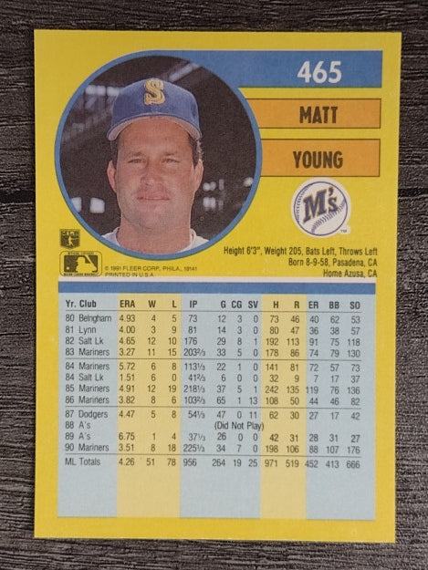 1991 Fleer #465 Matt Young