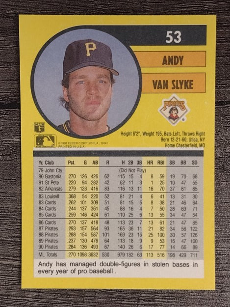 1991 Fleer #53 Andy Van Slyke