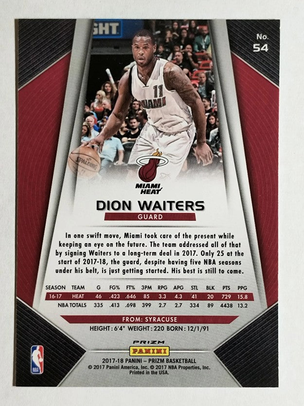 2017-18 Panini Prizm Prizms Red White and Blue #54 Dion Waiters
