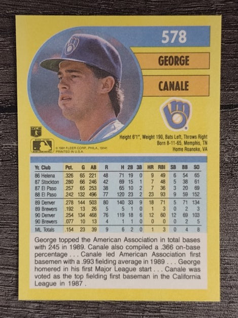 1991 Fleer #578 George Canale